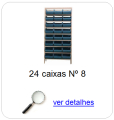 estante metalica porta componentes para 24 caixas plasticas bin numero 8