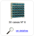 estante metalica porta componentes para 30 caixas plasticas bin numero 6